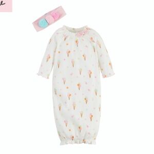 Ice Cream Sleeper Gown Set | Mud Pie 0-3 months